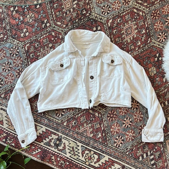 Free People Saturday Cropped Shirt Jacket - Picture 3 of 6